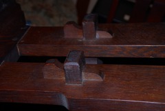 Detail two of the four keyed through tenons.